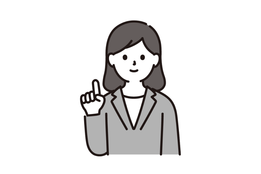 指を指す女性の画像