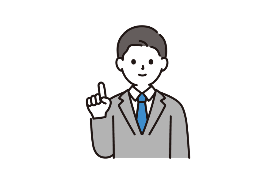 指を指す男性の画像