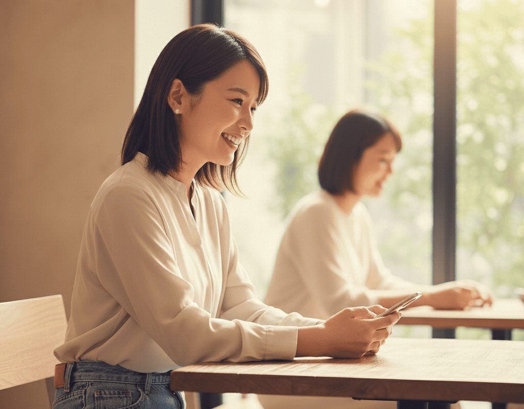 専門店で待つ人の様子